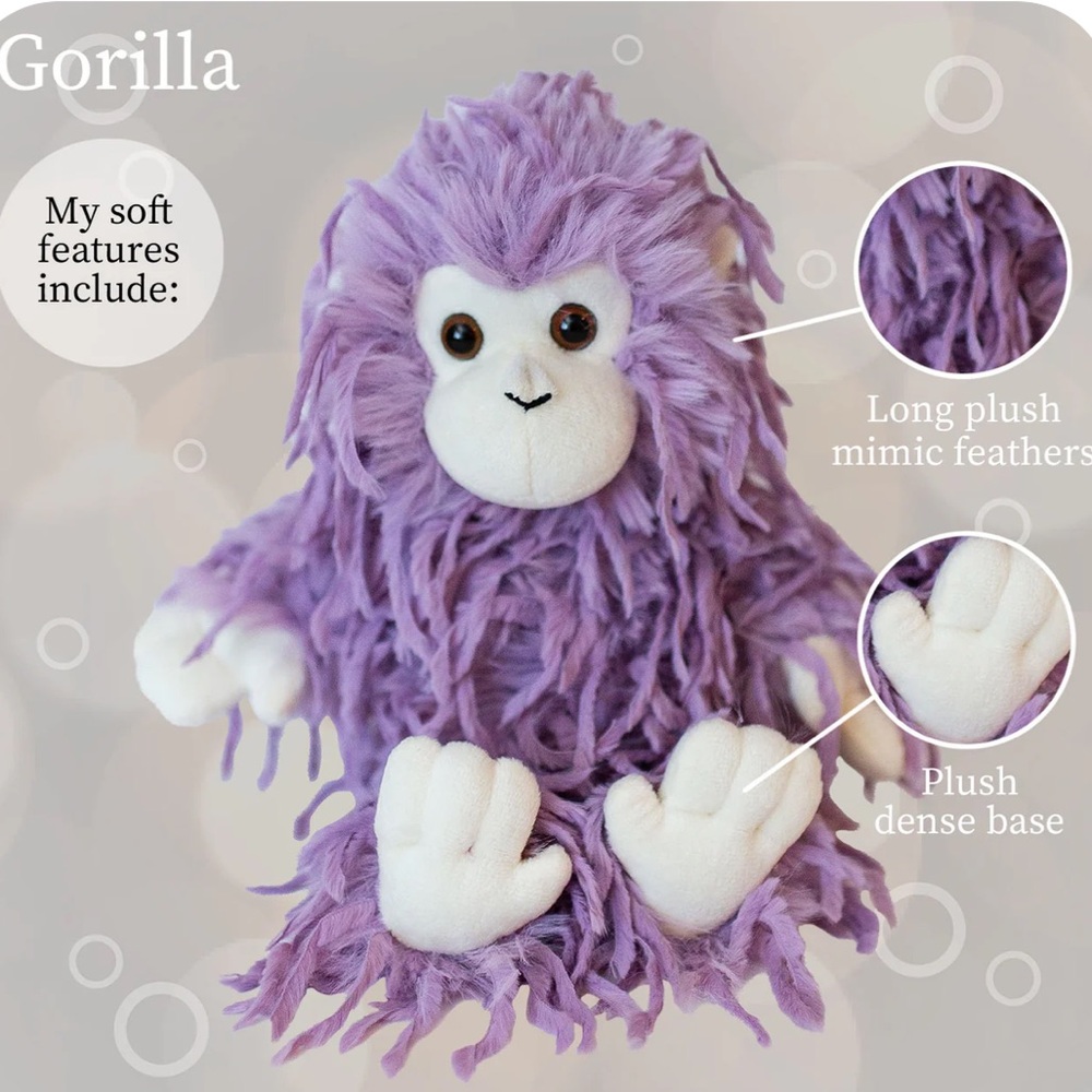 Beverly Hills Teddy Bear Feathers - Lilac Monkey
10" Height